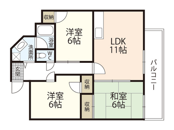 広島市西区三篠町のマンションの間取り