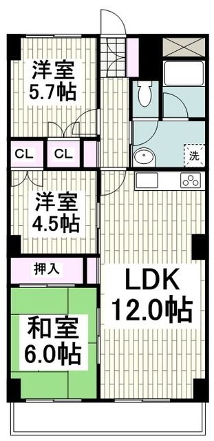 藤沢市湘南台のマンションの間取り