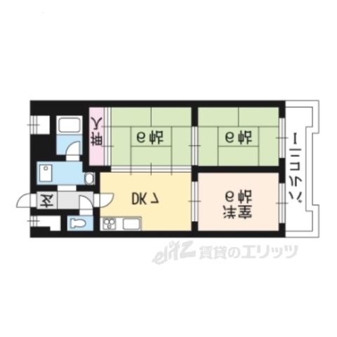 京都市右京区西院高田町のマンションの間取り