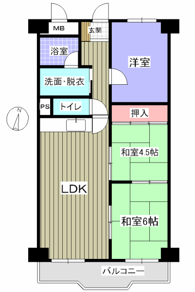 広島市南区皆実町のマンションの間取り