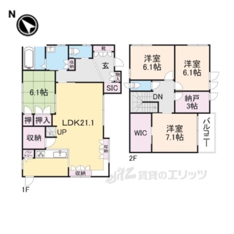 枚方市東香里のその他の間取り