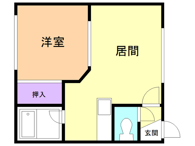 苫小牧市美園町のアパートの間取り