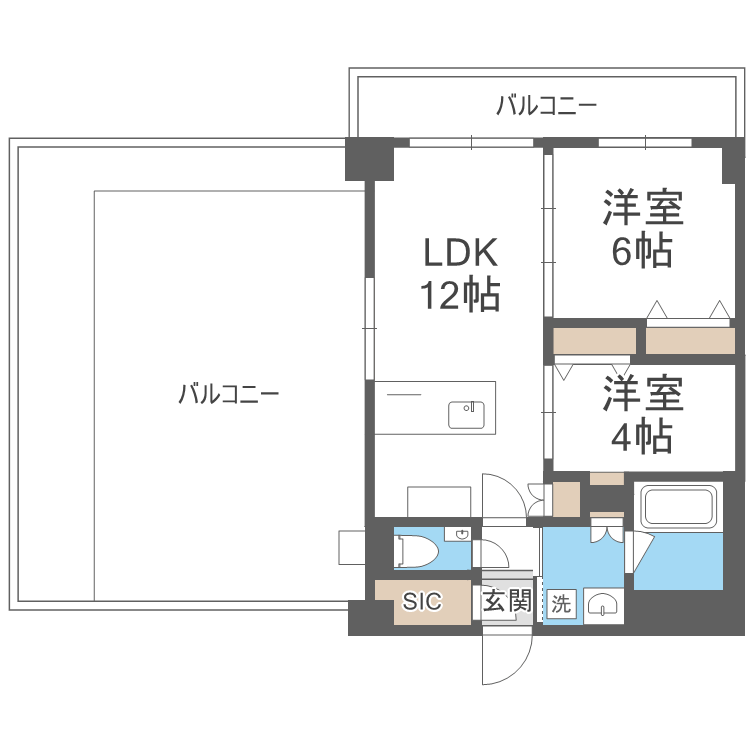 Ｈａｋａｔａ　Ｓｔａｔｉｏｎ　Ｓｏｕｔｈの間取り