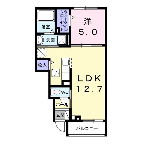 野田市野田のアパートの間取り