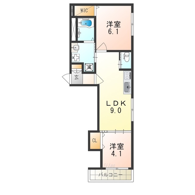 堺市堺区三宝町のアパートの間取り