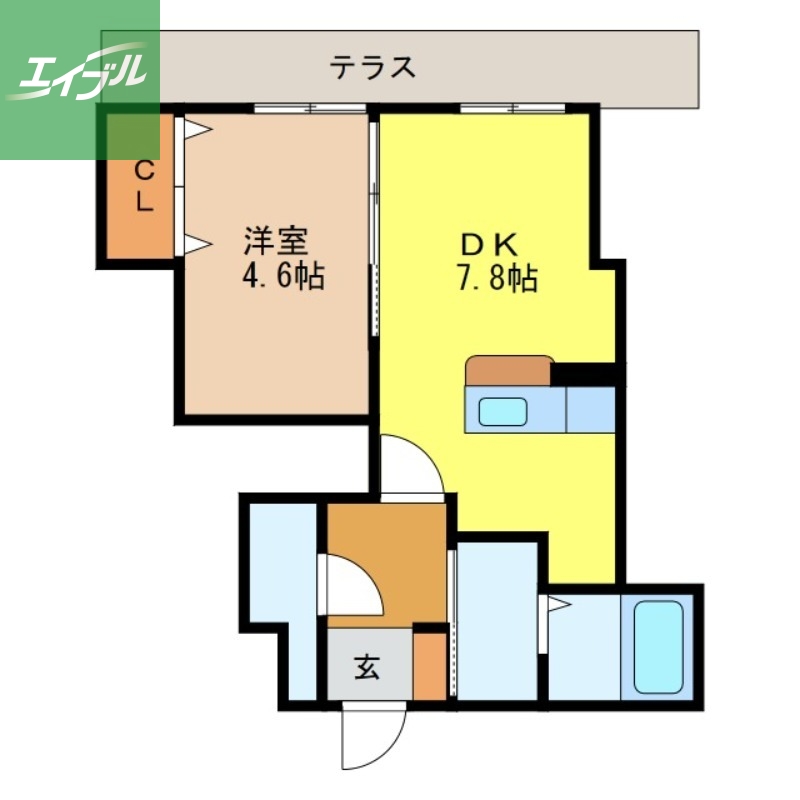 ハピーロード多以良 B棟の間取り