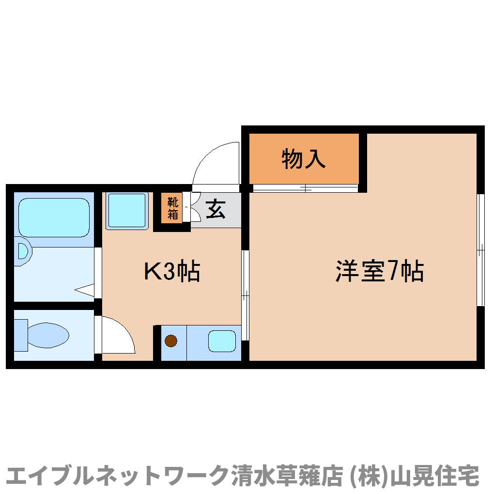 静岡市清水区吉川のアパートの間取り