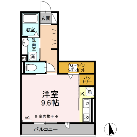 Ｄ ｒｏｏｍ Ｎｏｒｔｈ Bの間取り