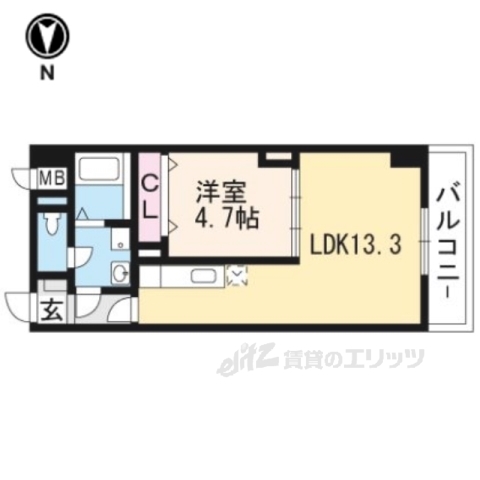 京都市南区上鳥羽堀子町のマンションの間取り