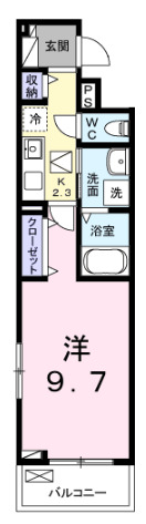 青梅市河辺町のアパートの間取り