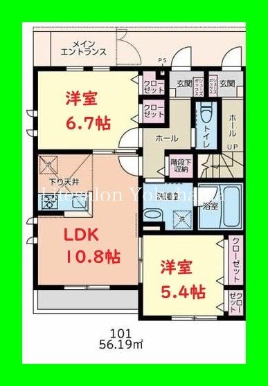 【横浜市南区永田山王台のアパートの間取り】