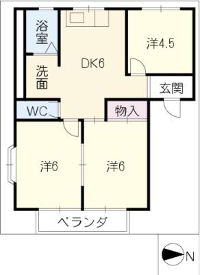 コーポ鮎の間取り