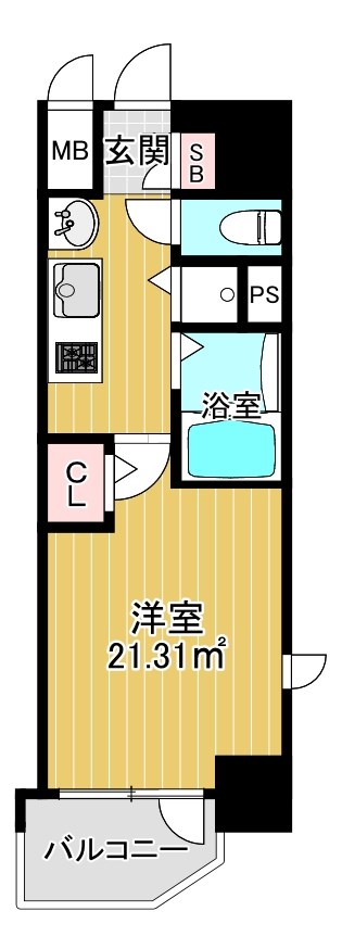 大阪市北区南扇町のマンションの間取り