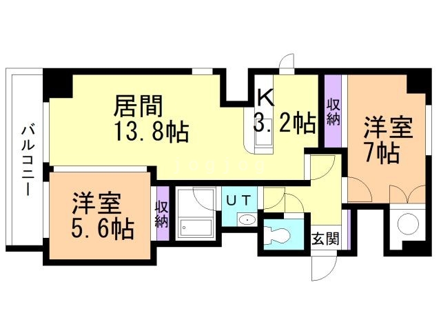 札幌市東区北三十六条東のマンションの間取り