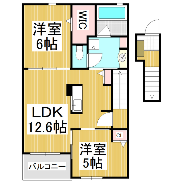 駒ヶ根市赤穂のアパートの間取り