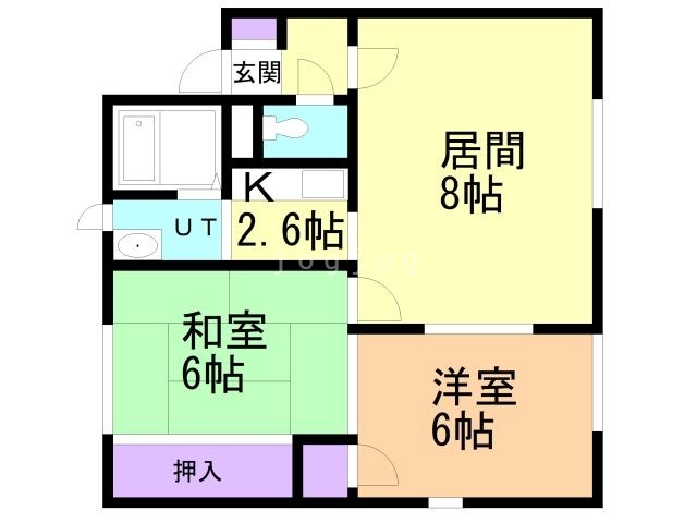 札幌市北区篠路一条のアパートの間取り