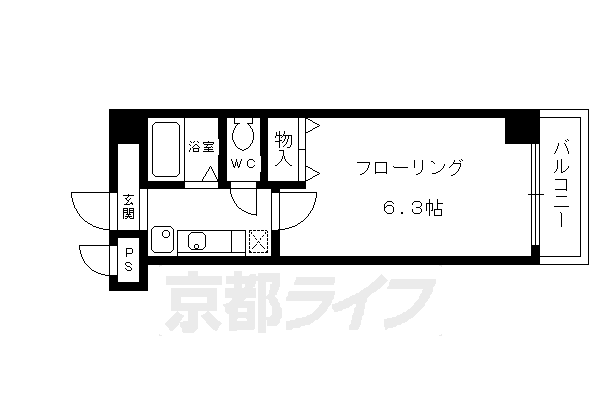 京都市上京区松屋町のマンションの間取り