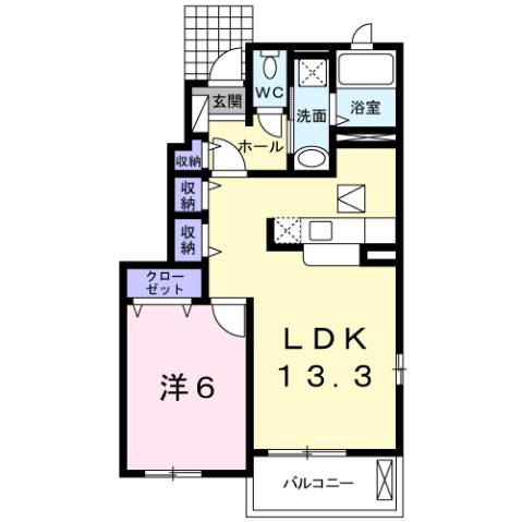 カルモ・ドマーニ　三島市賃貸アパートの間取り