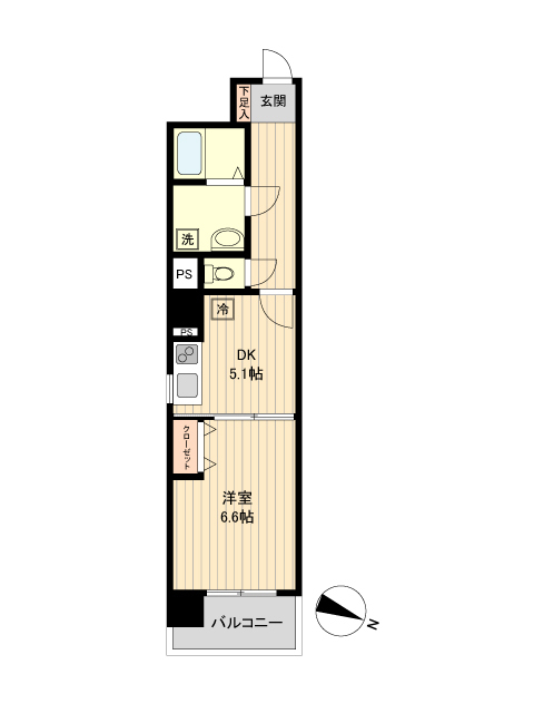 仙台市青葉区五橋のマンションの間取り