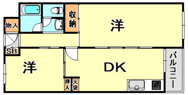 夢野ハイタウン1号棟の間取り写真