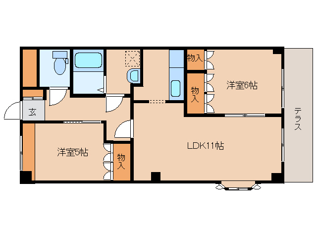 近鉄奈良線 近鉄奈良駅 バス乗車時間：20分 最寄りバス停で下車 徒歩3分 2階建 築22年の間取り写真