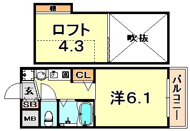 エステムコート三宮EASTポルトマーレの間取り写真