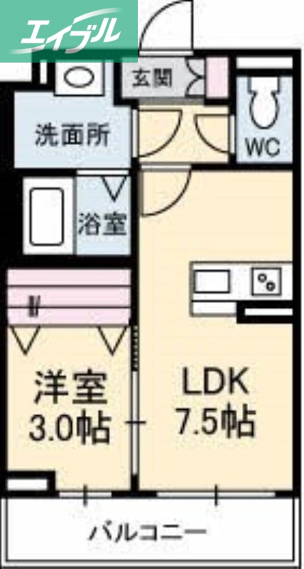 メゾンルララ 西古松の間取り写真