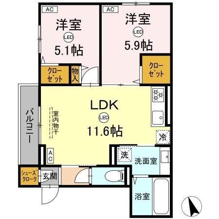 Asset-Court立川富士見町Aの間取り写真