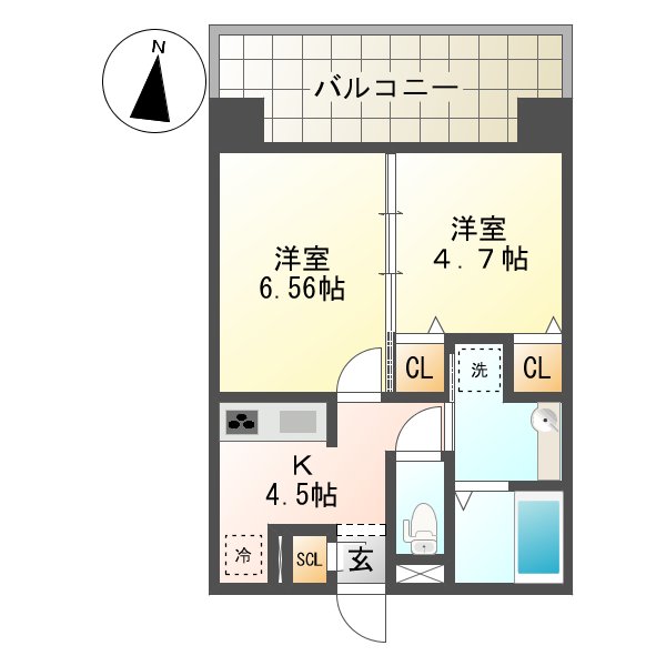 長崎市梅香崎町のマンションの間取り