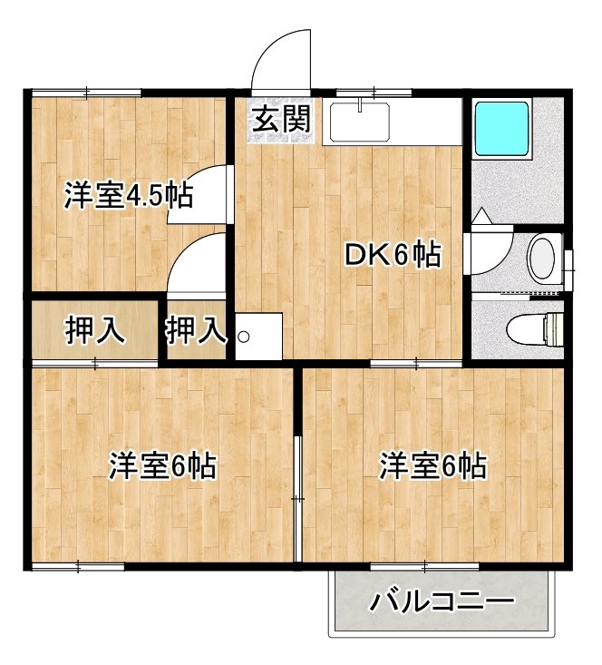 ハイツ中小路の間取り