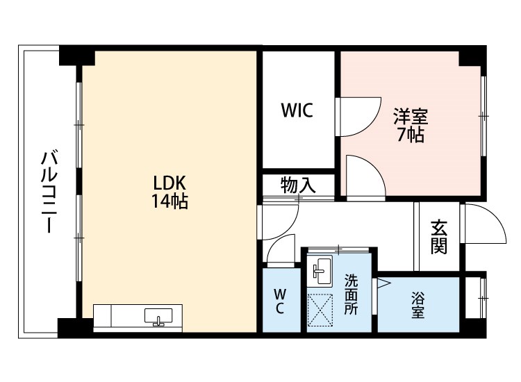 北九州市小倉南区徳力のマンションの間取り