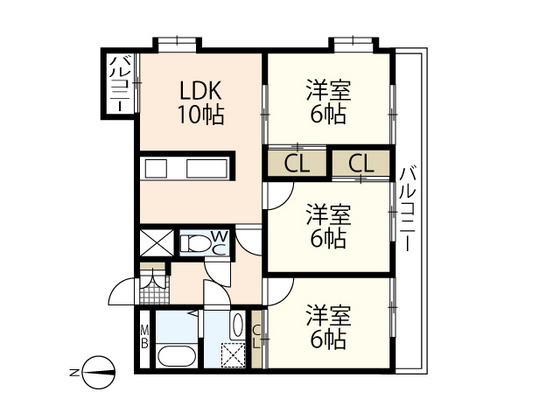 広島県広島市安佐南区西原４（マンション）の賃貸物件の間取り