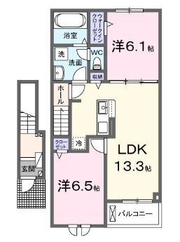 備前市香登西のアパートの間取り