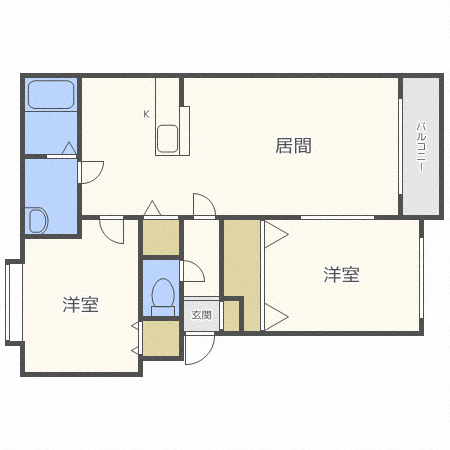 札幌市豊平区福住三条のマンションの間取り