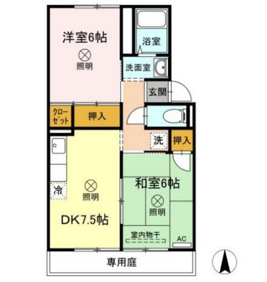 岡山県岡山市南区当新田（アパート）の賃貸物件の間取り