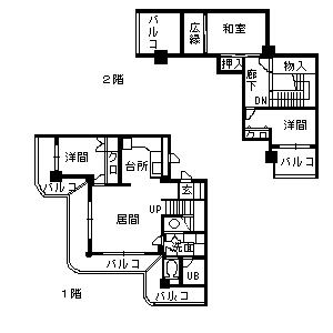 鹿児島市下荒田のマンションの間取り