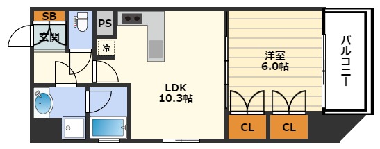 リーガル西天満IIIの間取り