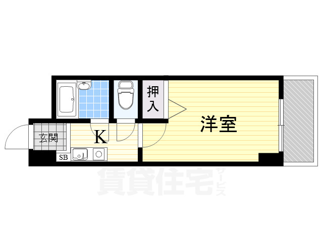 大阪市東淀川区豊里のマンションの間取り