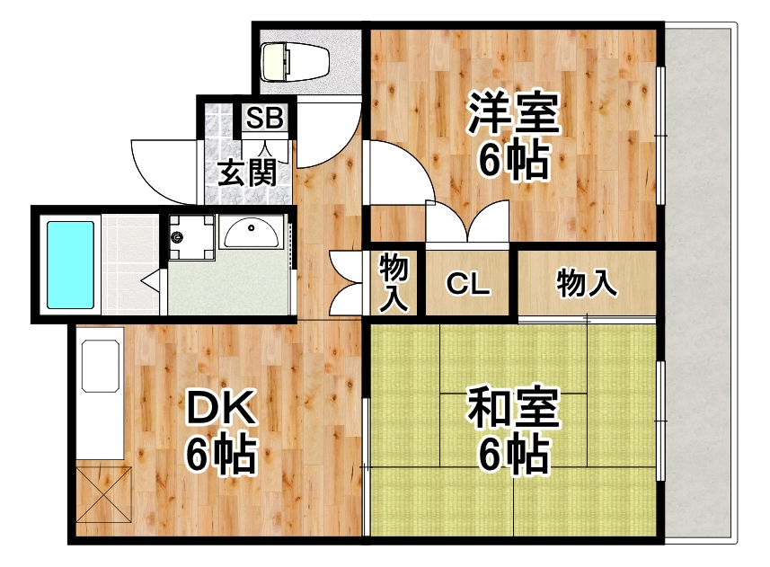 大阪市此花区梅香のマンションの間取り