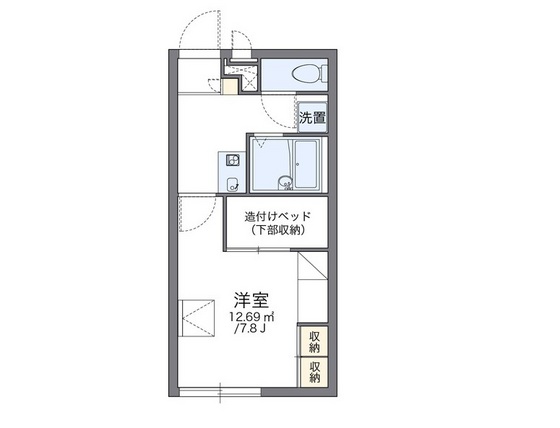 岡山市南区南輝のアパートの間取り