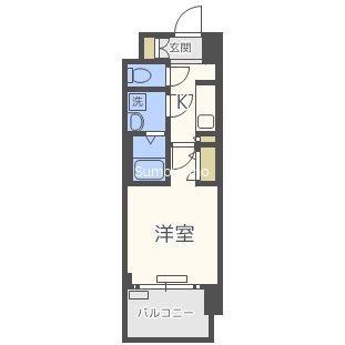 大阪市西区新町のマンションの間取り