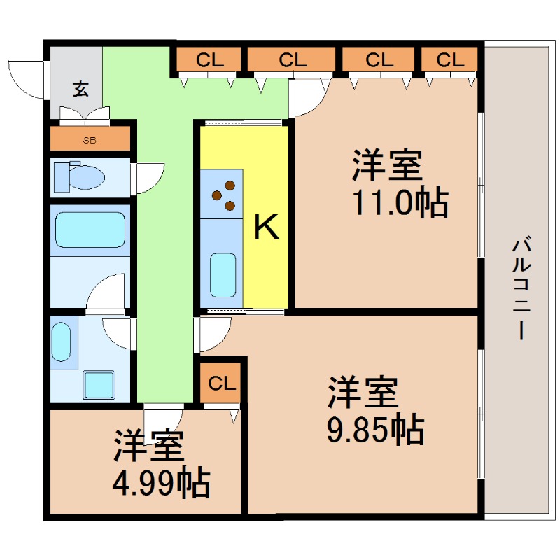 【名古屋市中区栄のマンションの間取り】