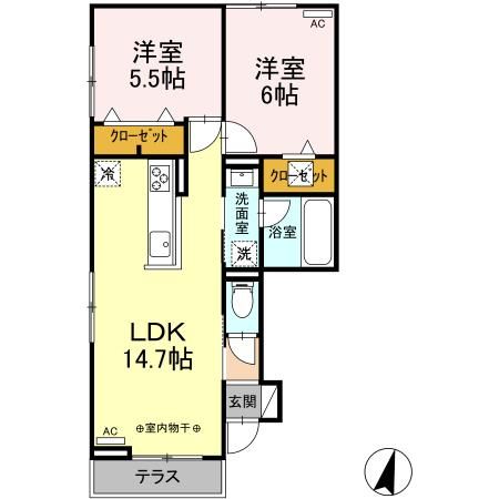 静岡市清水区吉川のアパートの間取り