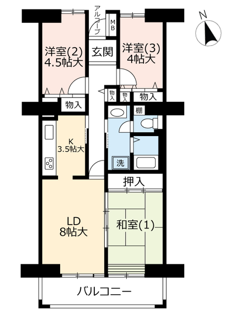 ＵＲライトタウン茅ヶ崎の間取り