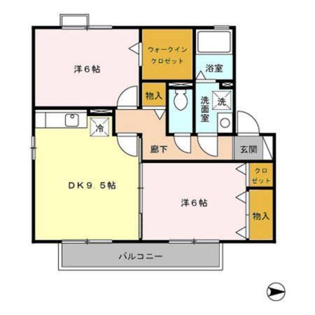 相模原市緑区相原のアパートの間取り