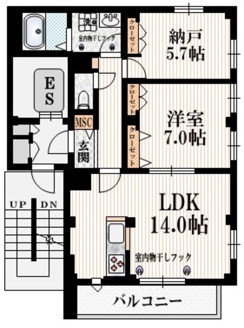 新宿区新宿のマンションの間取り