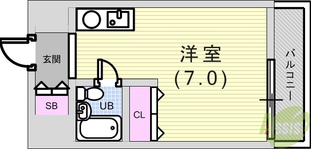 神戸市灘区岩屋北町のマンションの間取り