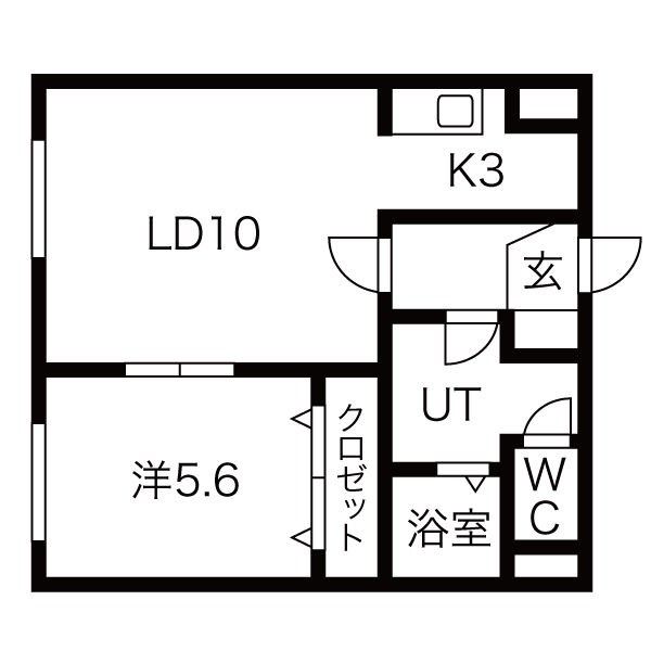 札幌市中央区南十八条西のマンションの間取り