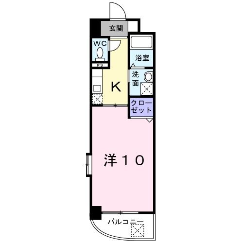 宇部市大字中野開作のマンションの間取り