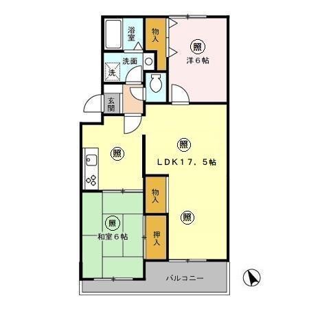 さいたま市緑区大字大間木のアパートの間取り